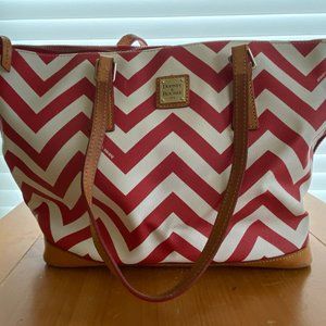 Dooney & Bourke Red & White Chevron Zig Zag Purse